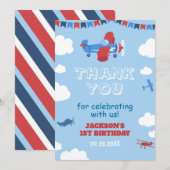 Eén jaar na de geboorte van het vliegtuig heeft Sk Bedankkaart (Voorkant / Achterkant)