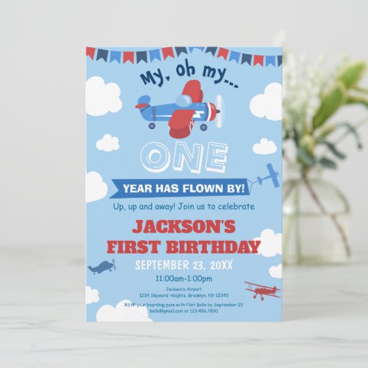 Eén jaar na de geboorte van het vliegtuig heeft Sk Kaart (Staand voorkant)