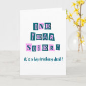 Eén jaar nuchter kaart met envelop ~ 13x18cm (Gele Bloem)