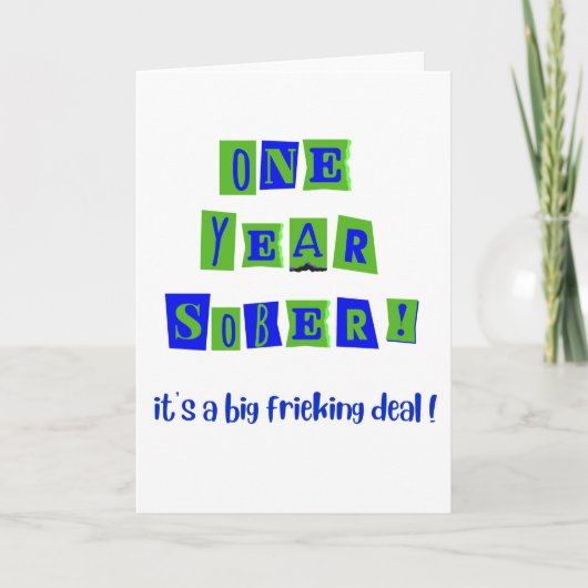 Eén jaar nuchter kaart met envelop ~ 13x18cm (Voorkant)
