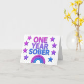 Een jaar nuchter nuchterheid verjaardag AA NA Kaart (Gele Bloem)