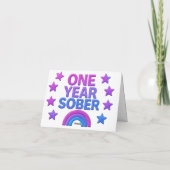 Een jaar nuchter nuchterheid verjaardag AA NA Kaart (Achterkant)