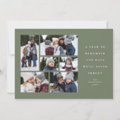 Een jaar om 2022 6 fotocollage groen te onthouden feestdagenkaart (Voorkant)