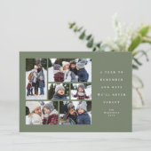 Een jaar om 2022 6 fotocollage groen te onthouden feestdagenkaart (Staand voorkant)