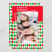 Een jaar om Argyle Christmas Holiday Foto te ontho (Voorkant / Achterkant)