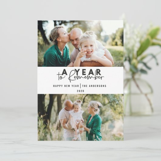 Een jaar om de moderne minimale multi-foto te onth (Staand voorkant)