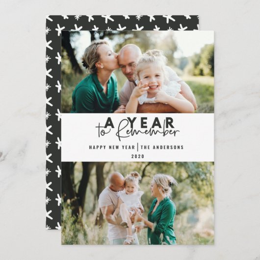 Een jaar om de moderne minimale multi-foto te onth (Voorkant / Achterkant)