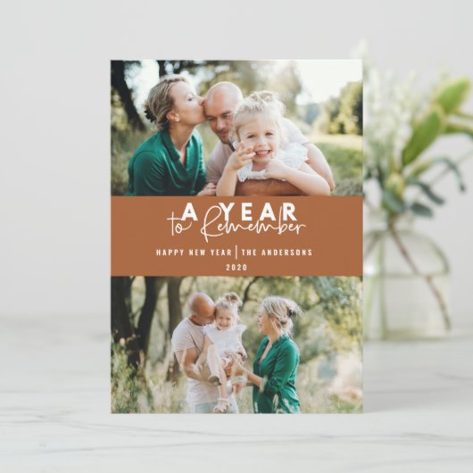 Een jaar om de moderne minimale multi-foto te onth (Staand voorkant)