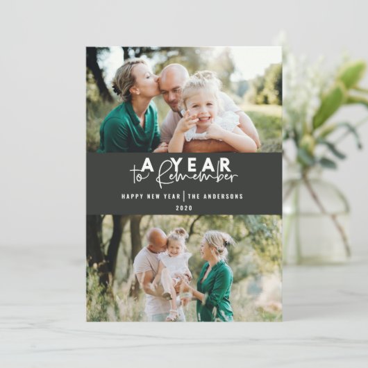 Een jaar om de moderne minimale multi-foto te onth (Staand voorkant)