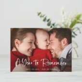 Een jaar om nooit te vergeten | Handgeschreven tek Feestdagenkaart (Staand voorkant)