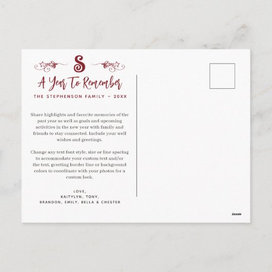 Een jaar om PRETTIGE FEESTDAGEN 11 fotocollage te  (Achterkant)