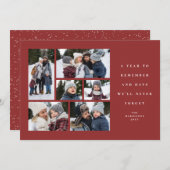 Een jaar om sentimentele fotocollage te onthouden feestdagenkaart (Voorkant / Achterkant)