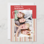 Een jaar om Stripe Christmas Holiday Foto te ontho (Voorkant)