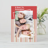 Een jaar om Stripe Christmas Holiday Foto te ontho (Staand voorkant)