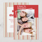 Een jaar om Stripe Christmas Holiday Foto te ontho (Voorkant / Achterkant)