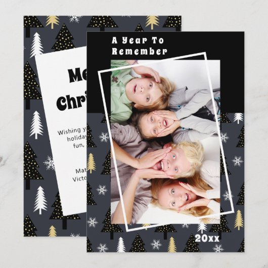 Een jaar om te herinneren Kerstbomen Feestdagen Fo (Voorkant / Achterkant)