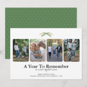 Een jaar om te onthouden 4 foto's Kerstmis Feestdagenkaart (Voorkant / Achterkant)