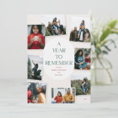 Een jaar om te onthouden 8 foto-collage Kerstmis Feestdagenkaart (Staand voorkant)