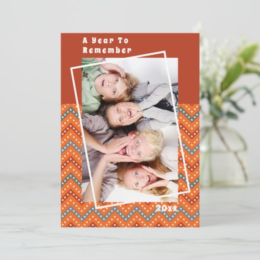 Een jaar om te onthouden Chevron kerstvakantie fot (Staand voorkant)