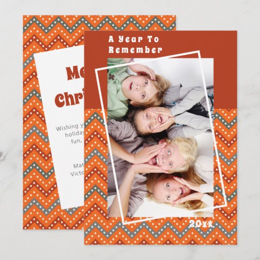 Een jaar om te onthouden Chevron kerstvakantie fot (Voorkant / Achterkant)