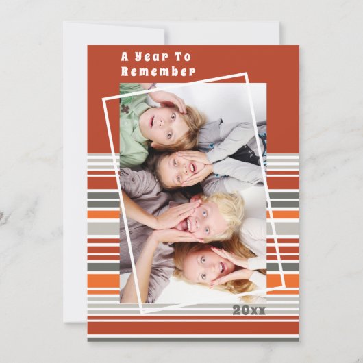 Een jaar om te onthouden Chevron kerstvakantie fot (Voorkant)