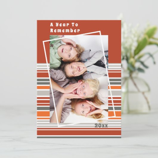 Een jaar om te onthouden Chevron kerstvakantie fot (Staand voorkant)