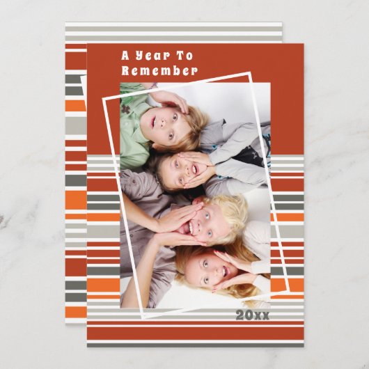 Een jaar om te onthouden Chevron kerstvakantie fot (Voorkant / Achterkant)