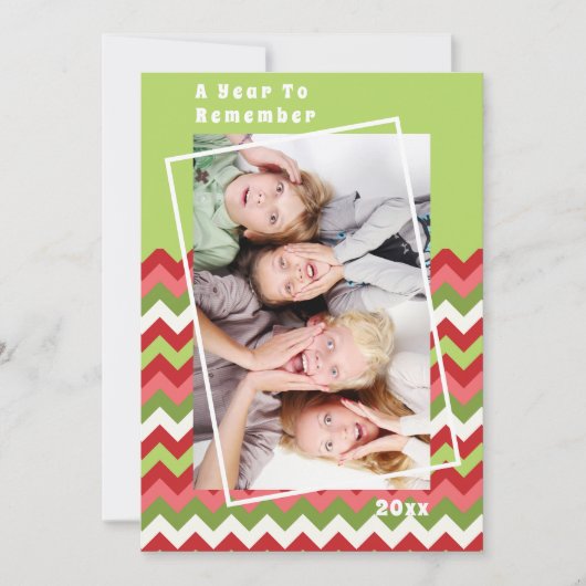 Een jaar om te onthouden Chevron kerstvakantie fot (Voorkant)