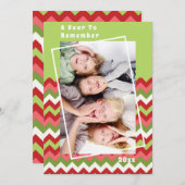 Een jaar om te onthouden Chevron kerstvakantie fot (Voorkant / Achterkant)