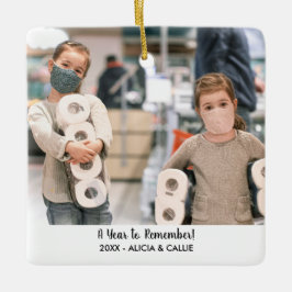 Een jaar om te onthouden - grappige kerstfoto van  keramisch ornament