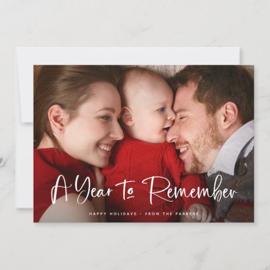 Een jaar om te onthouden | Handgeschreven tekst me Feestdagenkaart (Voorkant)