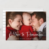 Een jaar om te onthouden | Handgeschreven tekst me Feestdagenkaart (Voorkant / Achterkant)