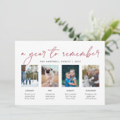 Een jaar om te onthouden | Jaar in Review Foto-col Feestdagenkaart (Staand voorkant)