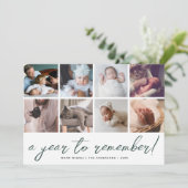 Een jaar om te onthouden Jaaroverzicht 8 foto coll Feestdagenkaart (Staand voorkant)