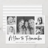 Een jaar om te onthouden | Minimalistisch fotorast Feestdagenkaart (Voorkant / Achterkant)