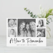 Een jaar om te onthouden | Minimalistische fotogri Feestdagenkaart (Staand voorkant)