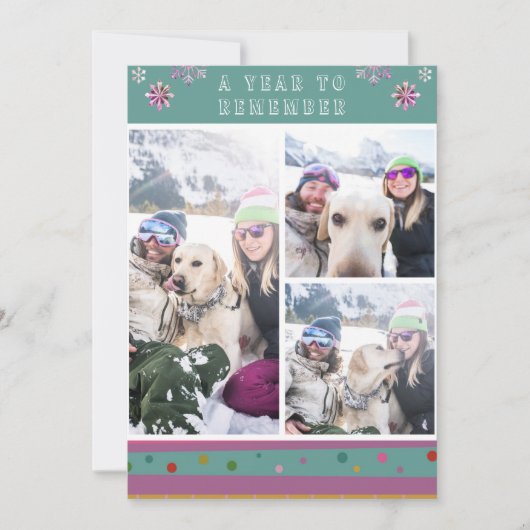 Een jaar om te onthouden Winter 3 Photo Christmas  (Voorkant)