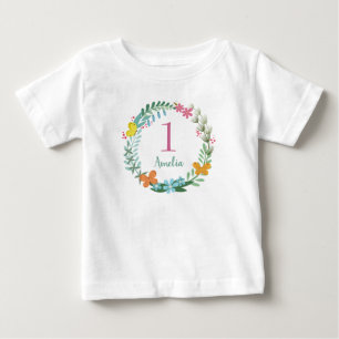 Een jaar orthday Colorful Butterfly Floral Wreate