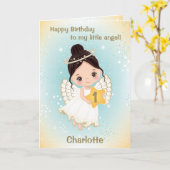 Een jaar oud Cute Little Angel Wenskaart Kaart (Gele Bloem)