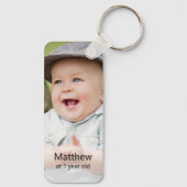 Een jaar oud fotogeheugen eerste verjaardag souven sleutelhanger (Achterkant)