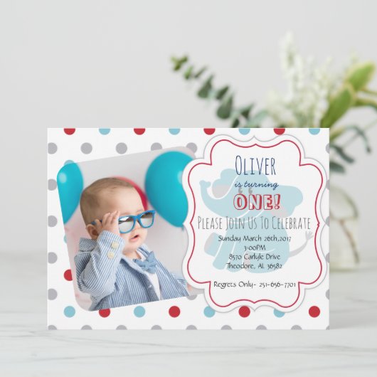 Een jaar oud kaart (Staand voorkant)