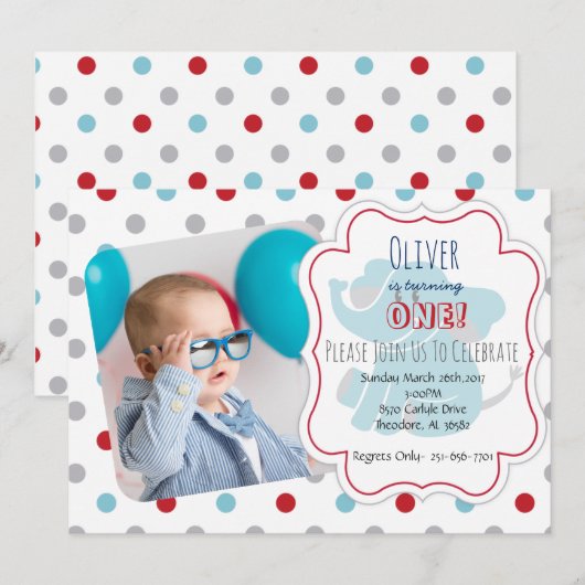 Een jaar oud kaart (Voorkant / Achterkant)