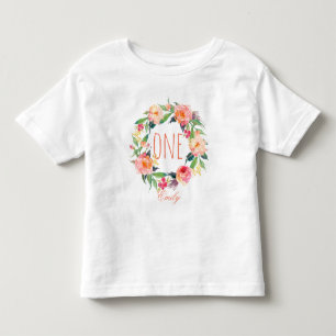 Een jaar oud meisje van de verjaardag van de baby kinder shirts