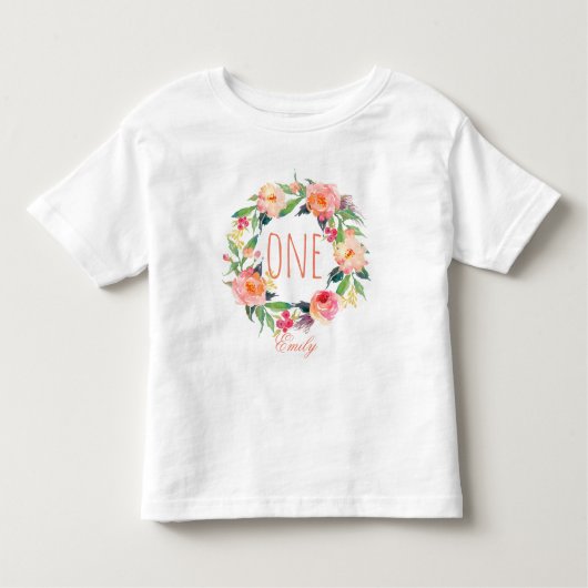Een jaar oud meisje van de verjaardag van de baby kinder shirts (Voorkant)