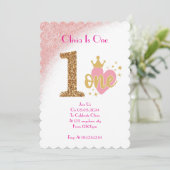 EEN JAAR OUD MEISJE VERJAARDAG UITNODIGING (Staand voorkant)