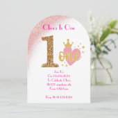 EEN JAAR OUD MEISJE VERJAARDAG UITNODIGING (Staand voorkant)