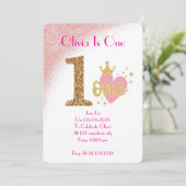 EEN JAAR OUD MEISJE VERJAARDAG UITNODIGING (Staand voorkant)