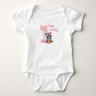 "Eén jaar oud" - Roze verjaardagsshirtje voor baby Romper