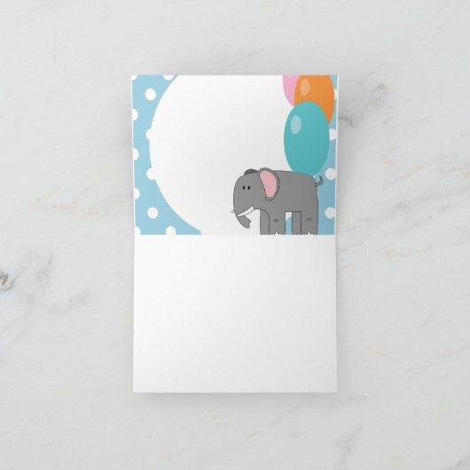 Een jaar oude baby olifant, jarig kaart (Binnen)