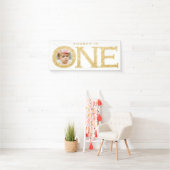 Een jaar oude foto 1e verjaardagsfeestbanner spandoek (Insitu)